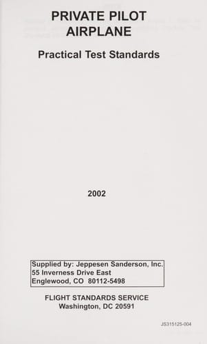 Private pilot practical test standards