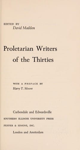 Proletarian writers of the thirties