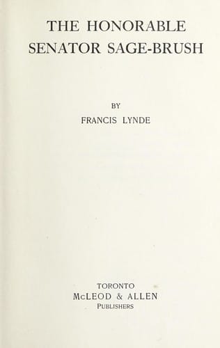 The Honorable Senator Sage-Brush