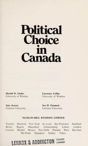 Political choice in Canada