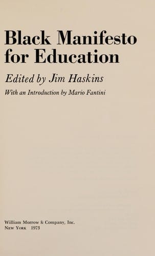 Black manifesto for education