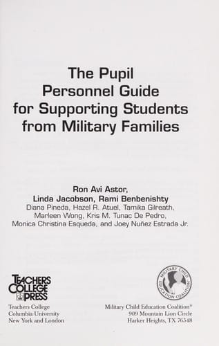The pupil personnel guide for supporting students from military families