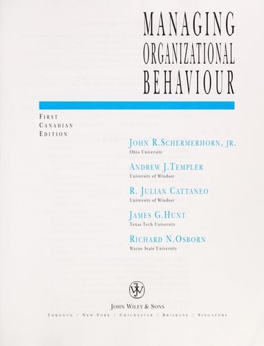 Managing organizational behaviour