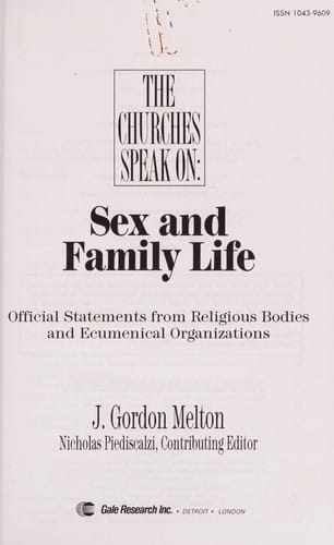 The Churches speak on--sex and family life