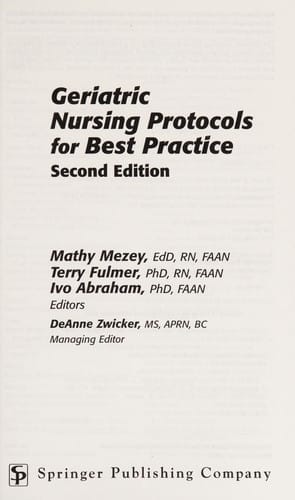 Geriatric nursing protocols for best practice
