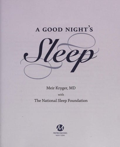 A good night's sleep