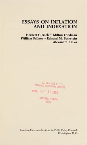 Essays on inflation and indexation