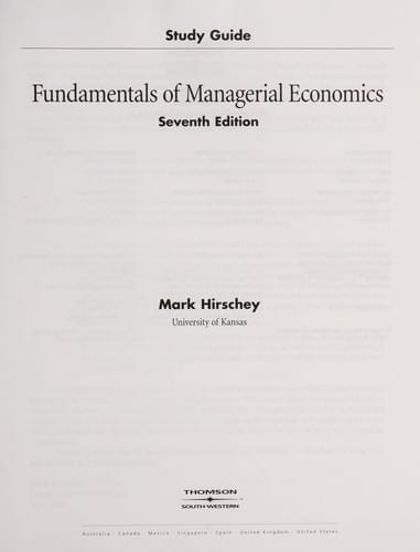 Study guide to accompany fundamentals of managerial economics