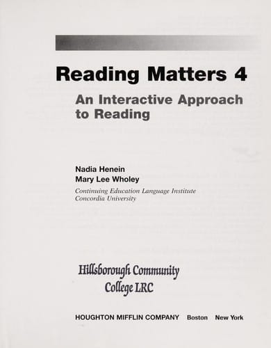 Reading matters 4