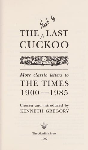 The Next to last cuckoo
