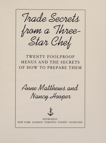 Trade secrets from a three-star chef
