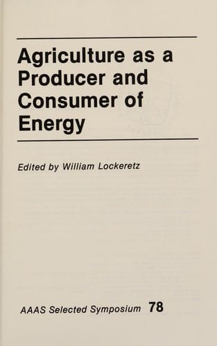 Agriculture as a producer and consumer of energy