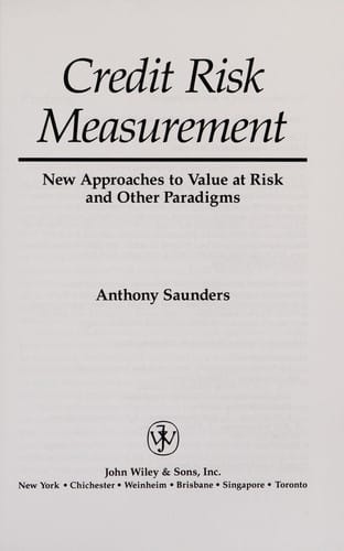 Credit risk measurement