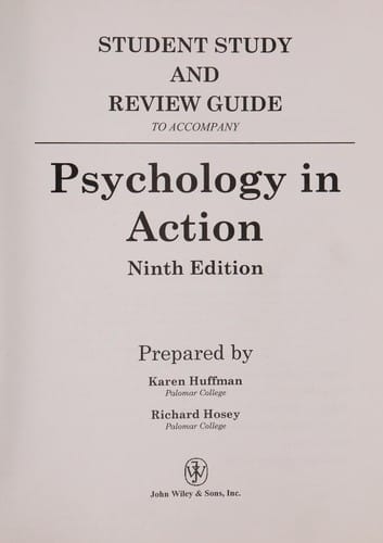 Student study and review guide to accompany Psychology in action, ninth edition