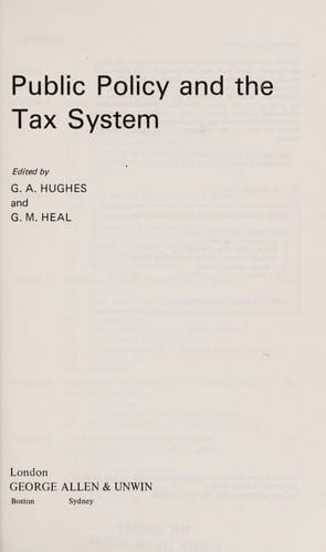 Public policy and the tax system