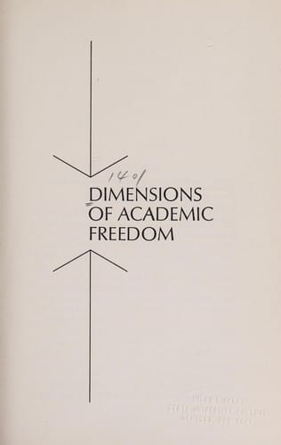 Dimensions of academic freedom