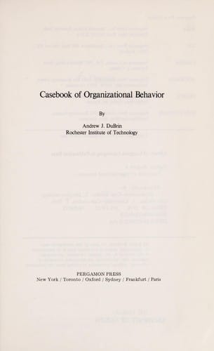 Casebook of organizational behavior