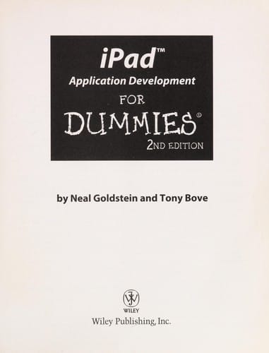 iPad application development for dummies, 2nd edition