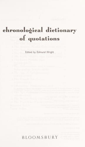 Chronological dictionary of quotations
