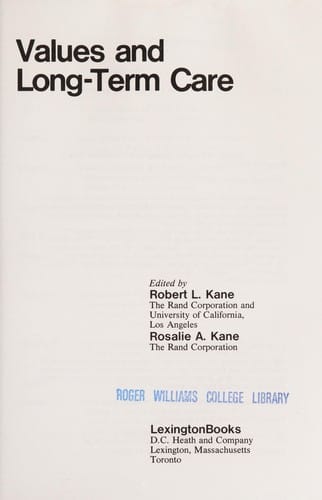 Values and long-term care