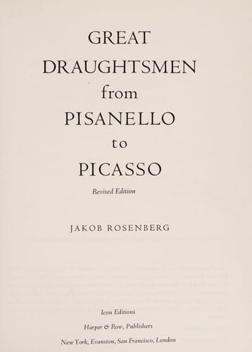 Great draughtsmen from Pisanello to Picasso