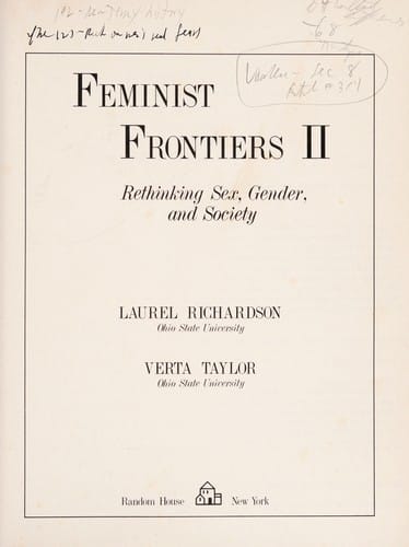 Feminist frontiers II