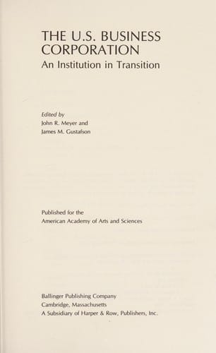 The U.S. business corporation