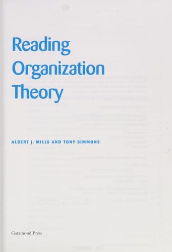Reading organization theory