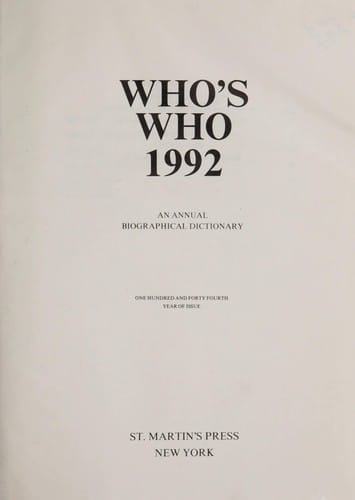 Who's who 1992