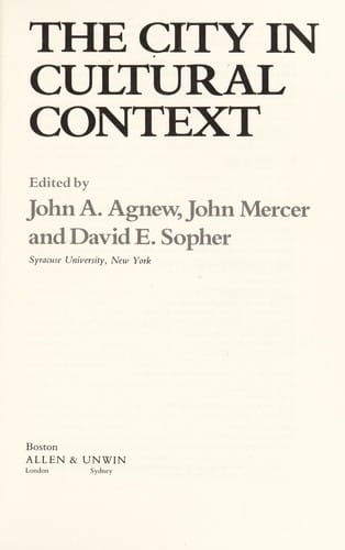 The City in cultural context