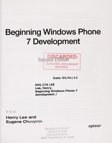 Beginning Windows Phone 7 development