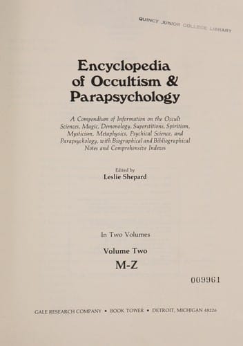 Encyclopedia of occultism & parapsychology