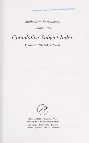 Cumulative subject index [to Methods in enzymology]