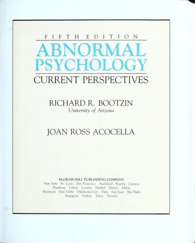 Abnormal psychology