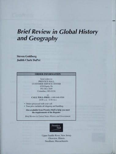 Brief review in global history and geography
