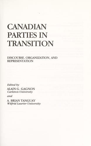 Canadian parties in transition