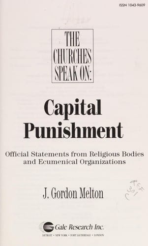 The Churches speak on--capital punishment