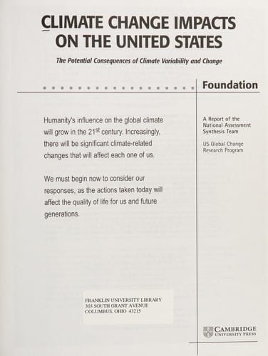 Climate change impacts on the United States