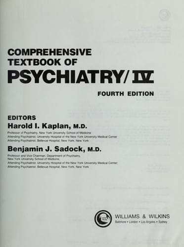 Comprehensive textbook of psychiatry/IV