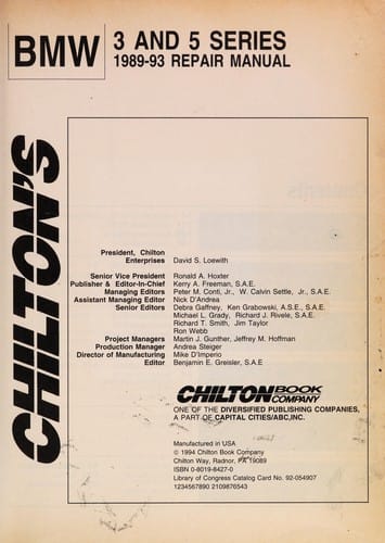 Chilton's BMW 3 and 5 series