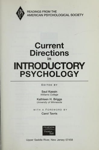 Current directions in introductory psychology