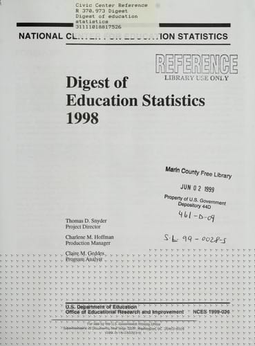 Digest of Education Statistics, 1998 [electronic resource]