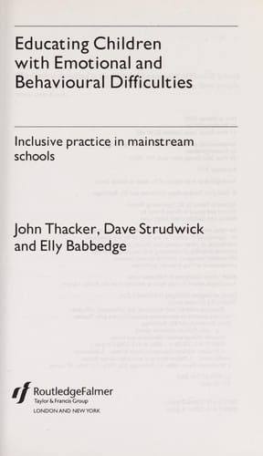 Educating children with emotional and behavioural difficulties