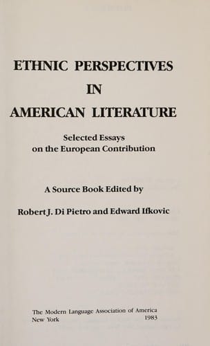 Ethnic perspectives in American literature