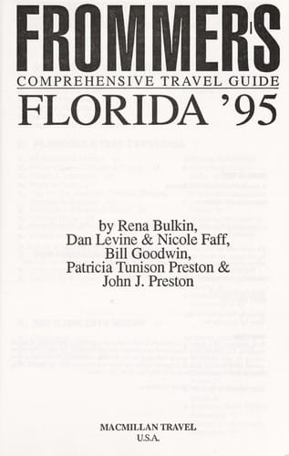 Frommer's comprehensive travel guide, Florida '95