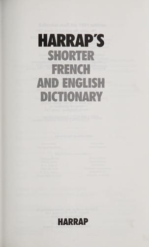 Harrap's shorter French and English dictionary