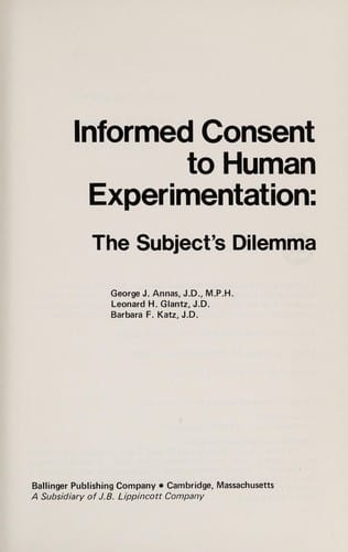 Informed consent to human experimentation