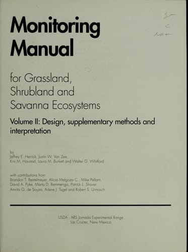 Monitoring manual for grassland, shrubland, and savanna ecosystems