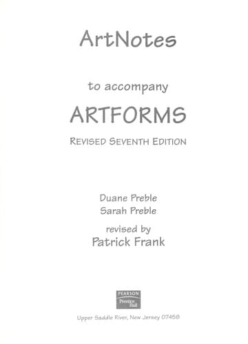 Artnotes to accompany Artforms