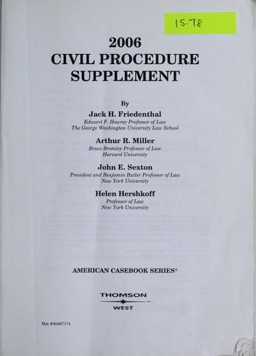 2006 civil procedure supplement